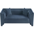 Meridian Furniture Everett Light Blue Chenille Fabric Upholstered Loveseat