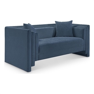 Meridian Furniture Everett Light Blue Chenille Fabric Upholstered Loveseat