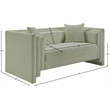 Meridian Furniture Everett Mint Chenille Fabric Upholstered Loveseat