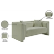 Meridian Furniture Everett Mint Chenille Fabric Upholstered Loveseat