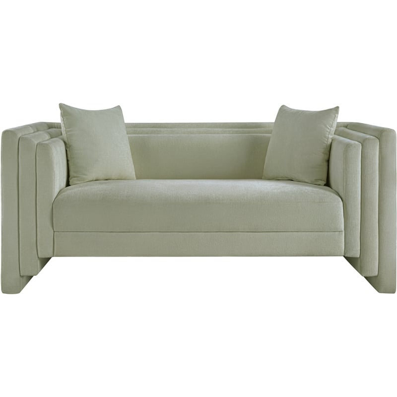 Meridian Furniture Everett Mint Chenille Fabric Upholstered Loveseat