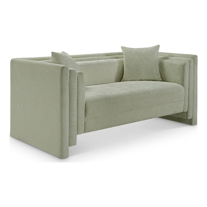 Meridian Furniture Everett Mint Chenille Fabric Upholstered Loveseat