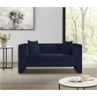 Meridian Furniture Everett Navy Chenille Fabric Upholstered Loveseat