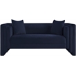 Meridian Furniture Everett Navy Chenille Fabric Upholstered Loveseat