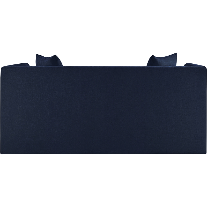 Meridian Furniture Everett Navy Chenille Fabric Upholstered Loveseat
