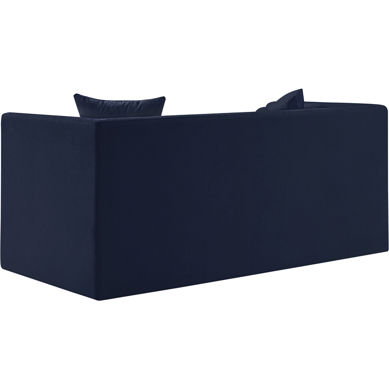 Meridian Furniture Everett Navy Chenille Fabric Upholstered Loveseat