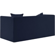 Meridian Furniture Everett Navy Chenille Fabric Upholstered Loveseat