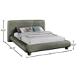 Meridian Furniture Blair Green Chenille Fabric Upholstered King Bed