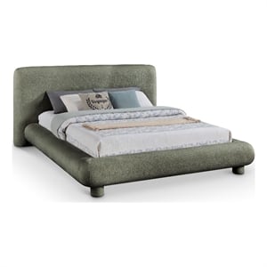 Meridian Furniture Blair Green Chenille Fabric Upholstered King Bed