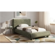 Meridian Furniture Blair Green Chenille Fabric Upholstered Twin Bed