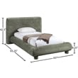 Meridian Furniture Blair Green Chenille Fabric Upholstered Twin Bed