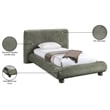 Meridian Furniture Blair Green Chenille Fabric Upholstered Twin Bed