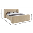 Meridian Furniture Modena Beige Chenille Fabric Upholstered Full Bed