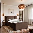 Meridian Furniture Modena Brown Chenille Fabric Upholstered Twin Bed