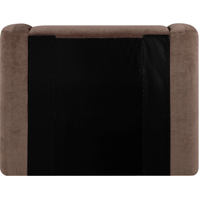 Meridian Furniture Modena Brown Chenille Fabric Upholstered Twin Bed