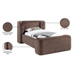 Meridian Furniture Modena Brown Chenille Fabric Upholstered Twin Bed