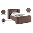 Meridian Furniture Modena Brown Chenille Fabric Upholstered Twin Bed