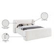 Meridian Furniture Modena Cream Chenille Fabric Upholstered Full Bed