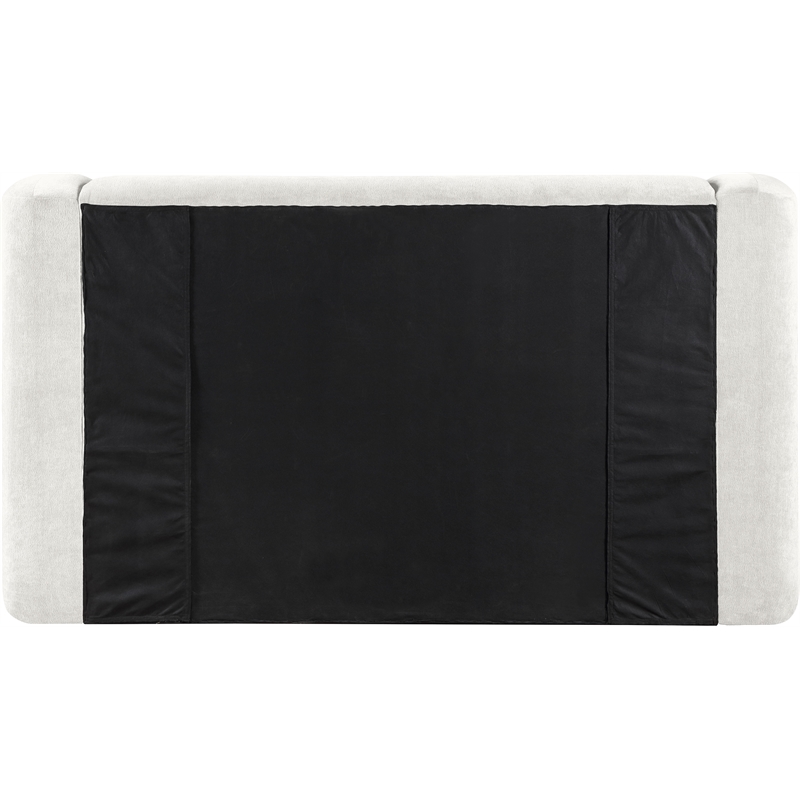 Meridian Furniture Modena Cream Chenille Fabric Upholstered King Bed