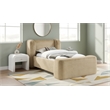 Meridian Furniture Modena Cream Chenille Fabric Upholstered Twin Bed