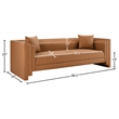 Meridian Furniture Everett Cognac Vegan Leather Upholstered Sofa