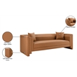 Meridian Furniture Everett Cognac Vegan Leather Upholstered Sofa