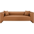 Meridian Furniture Everett Cognac Vegan Leather Upholstered Sofa