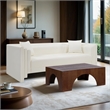 Meridian Furniture Everett Cream Vegan Leather Upholstered Sofa