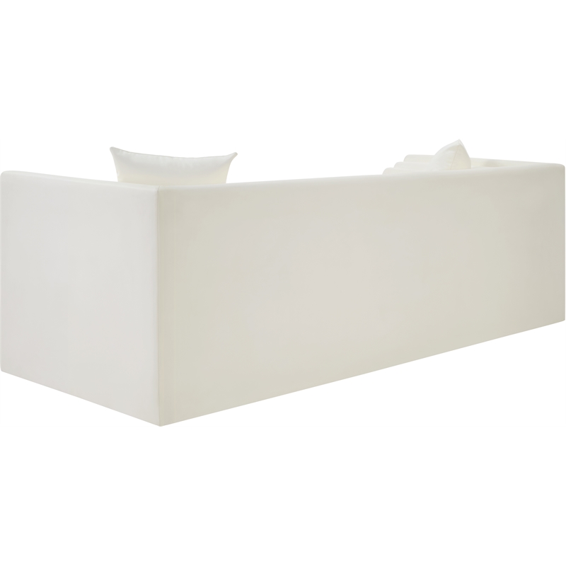 Meridian Furniture Everett Cream Vegan Leather Upholstered Sofa