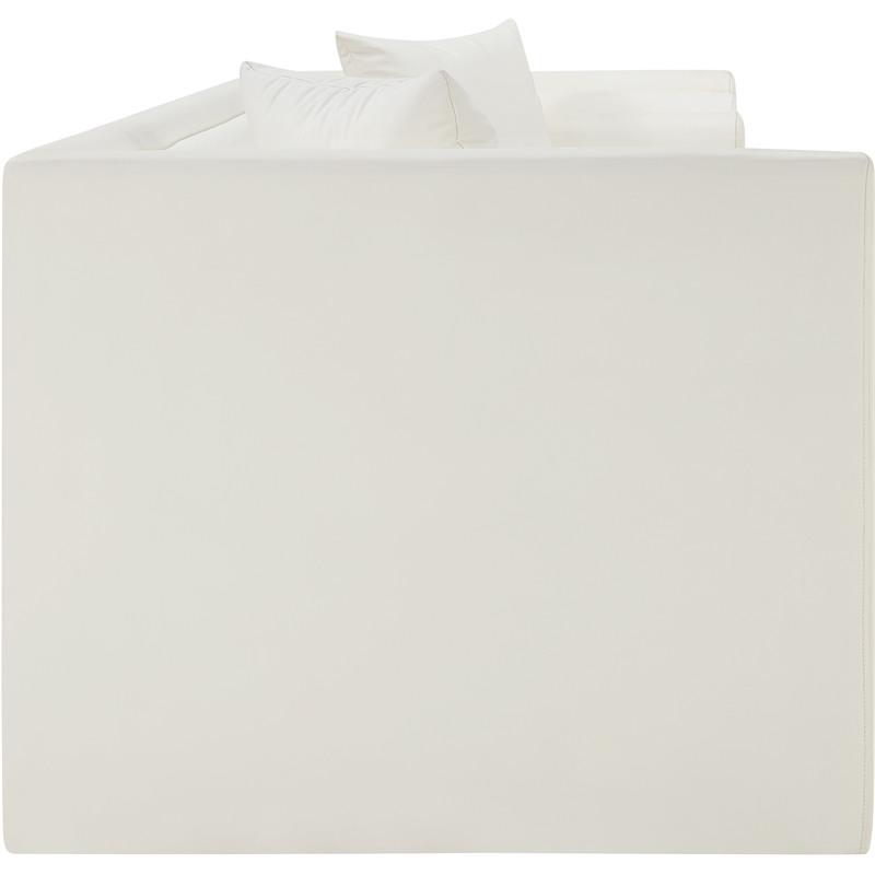 Meridian Furniture Everett Cream Vegan Leather Upholstered Sofa