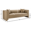 Meridian Furniture Everett Tan Vegan Leather Upholstered Sofa