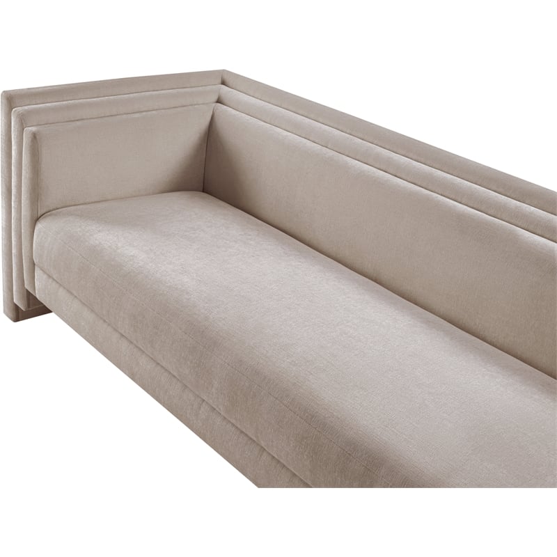 Meridian Furniture Everett Beige Chenille Fabric Upholstered Sofa