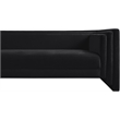Meridian Furniture Everett Black Chenille Fabric Upholstered Sofa