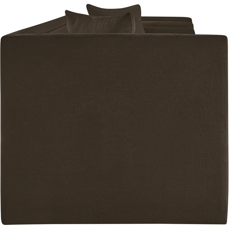 Meridian Furniture Everett Brown Chenille Fabric Upholstered Sofa