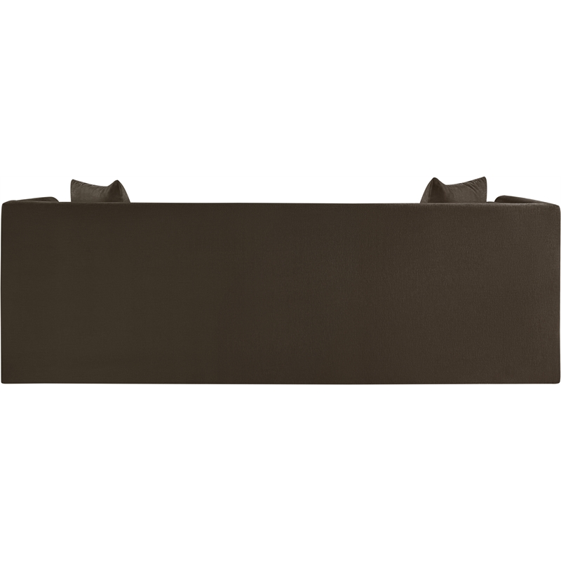 Meridian Furniture Everett Brown Chenille Fabric Upholstered Sofa