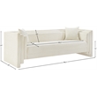 Meridian Furniture Everett Cream Chenille Fabric Upholstered Sofa