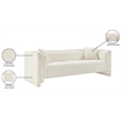 Meridian Furniture Everett Cream Chenille Fabric Upholstered Sofa