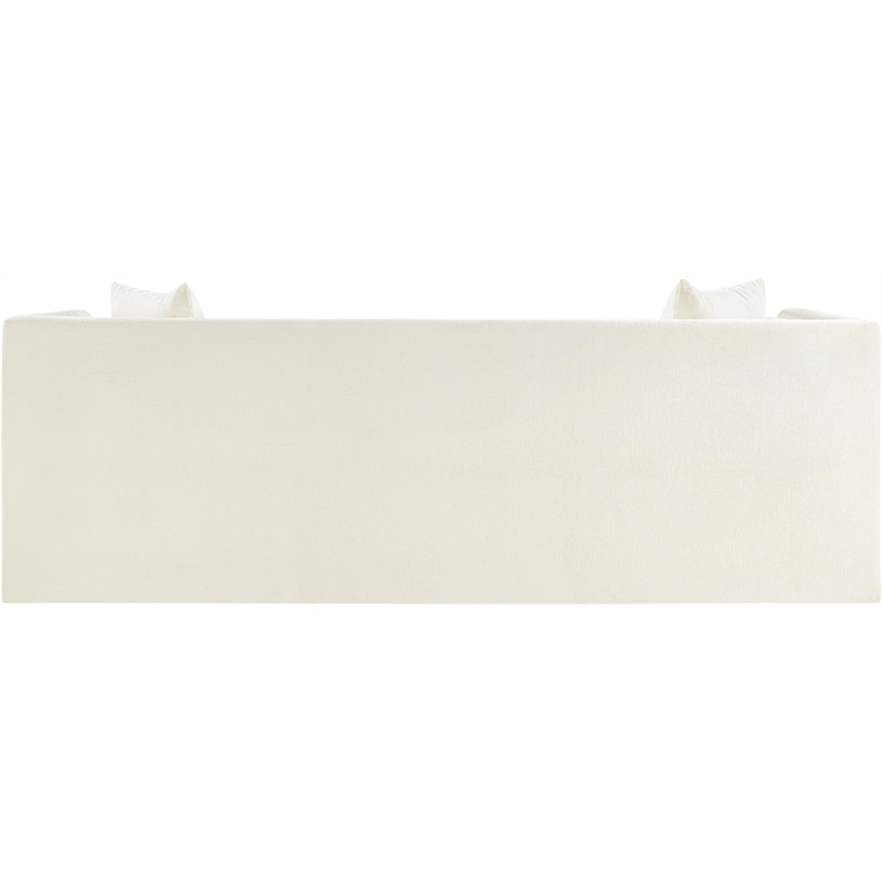 Meridian Furniture Everett Cream Chenille Fabric Upholstered Sofa