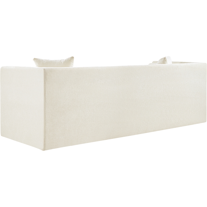 Meridian Furniture Everett Cream Chenille Fabric Upholstered Sofa
