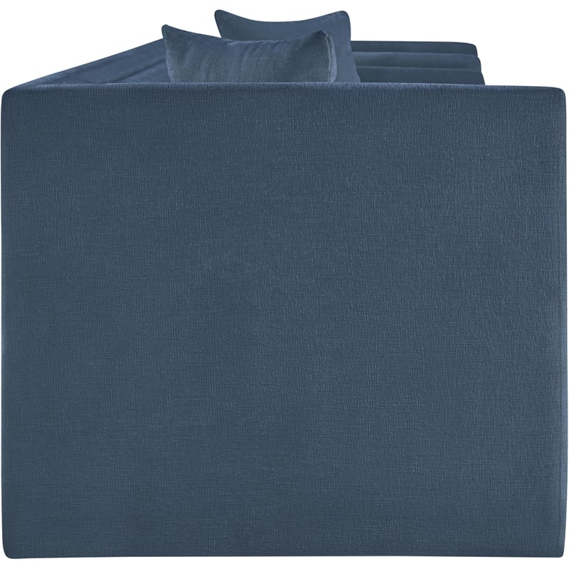 Meridian Furniture Everett Light Blue Chenille Fabric Upholstered Sofa