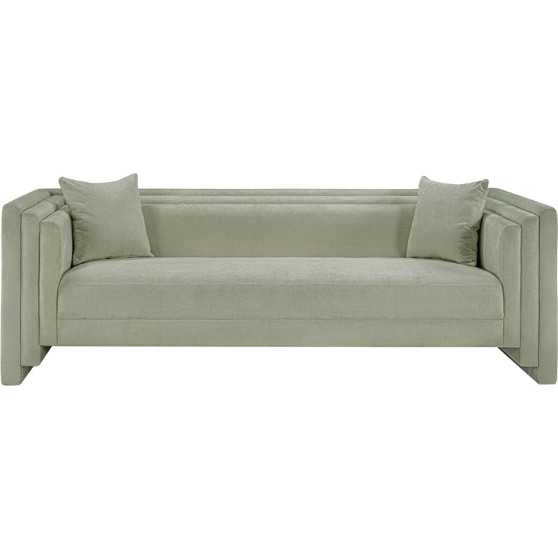 Meridian Furniture Everett Mint Chenille Fabric Upholstered Sofa