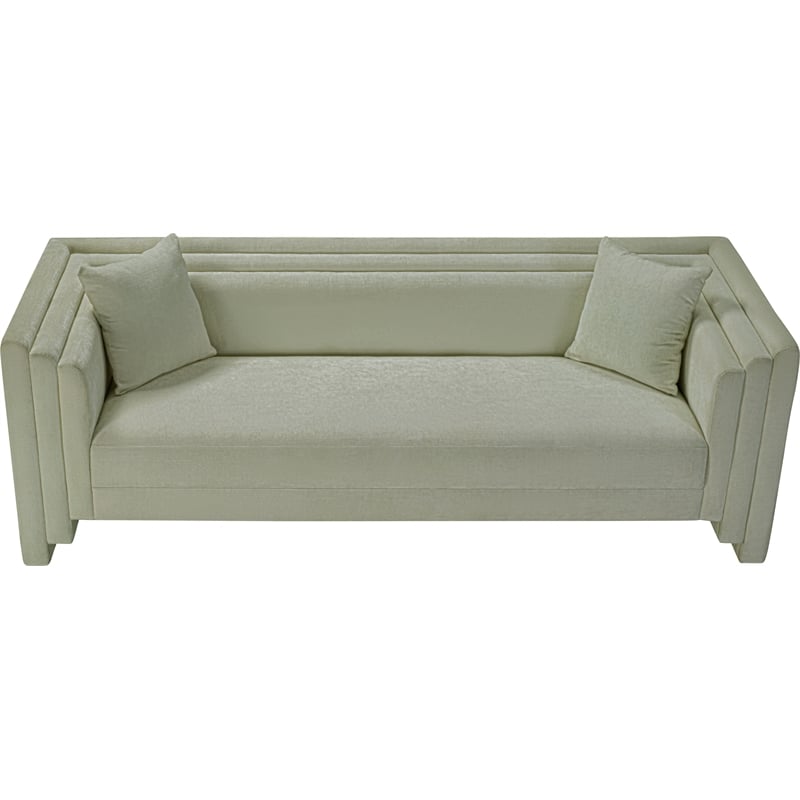 Meridian Furniture Everett Mint Chenille Fabric Upholstered Sofa