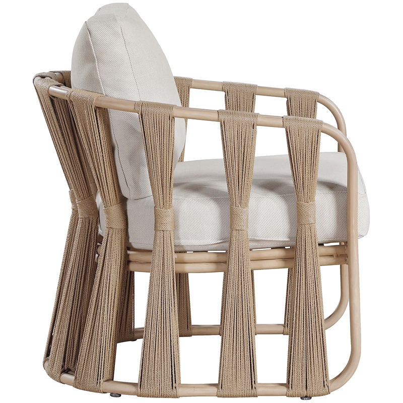 Meridian Furniture San Pietro Beige Olefin Upholstered Outdoor Patio Chair