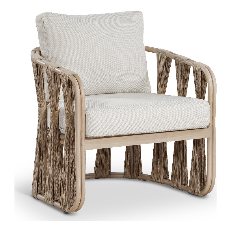 Meridian Furniture San Pietro Beige Olefin Upholstered Outdoor Patio Chair