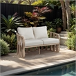 Meridian Furniture San Pietro Beige Olefin Upholstered Outdoor Patio Loveseat
