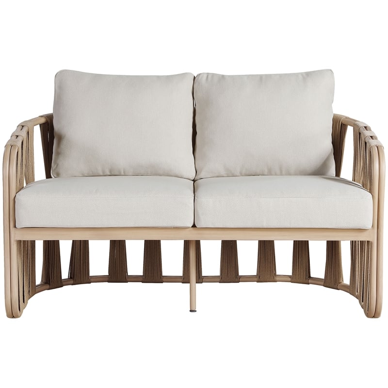 Meridian Furniture San Pietro Beige Olefin Upholstered Outdoor Patio Loveseat