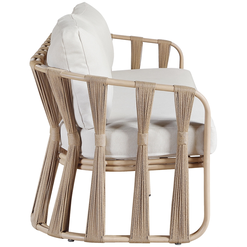 Meridian Furniture San Pietro Beige Olefin Upholstered Outdoor Patio Loveseat