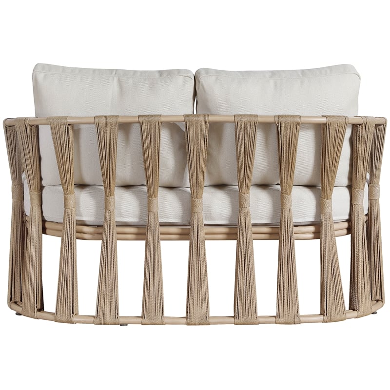 Meridian Furniture San Pietro Beige Olefin Upholstered Outdoor Patio Loveseat