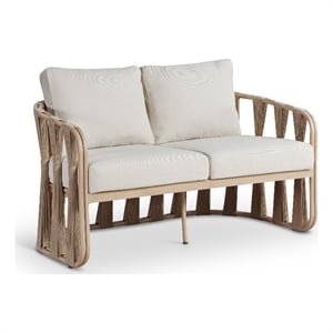 Meridian Furniture San Pietro Beige Olefin Upholstered Outdoor Patio Loveseat