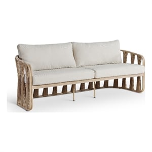 Meridian Furniture San Pietro Beige Olefin Upholstered Outdoor Patio Sofa